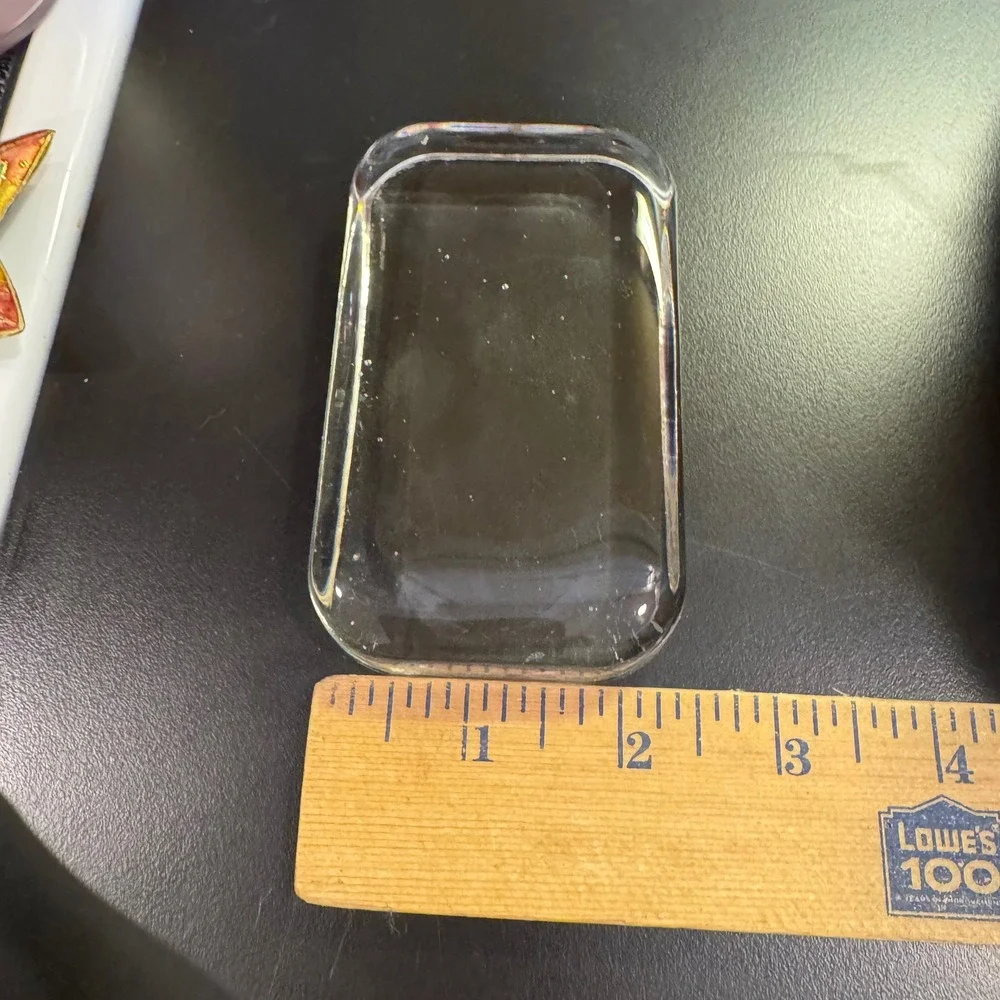 Heavy Glass Trinket Dish Tray Home Decor 4x2.5 Clear Rectangular Catchall